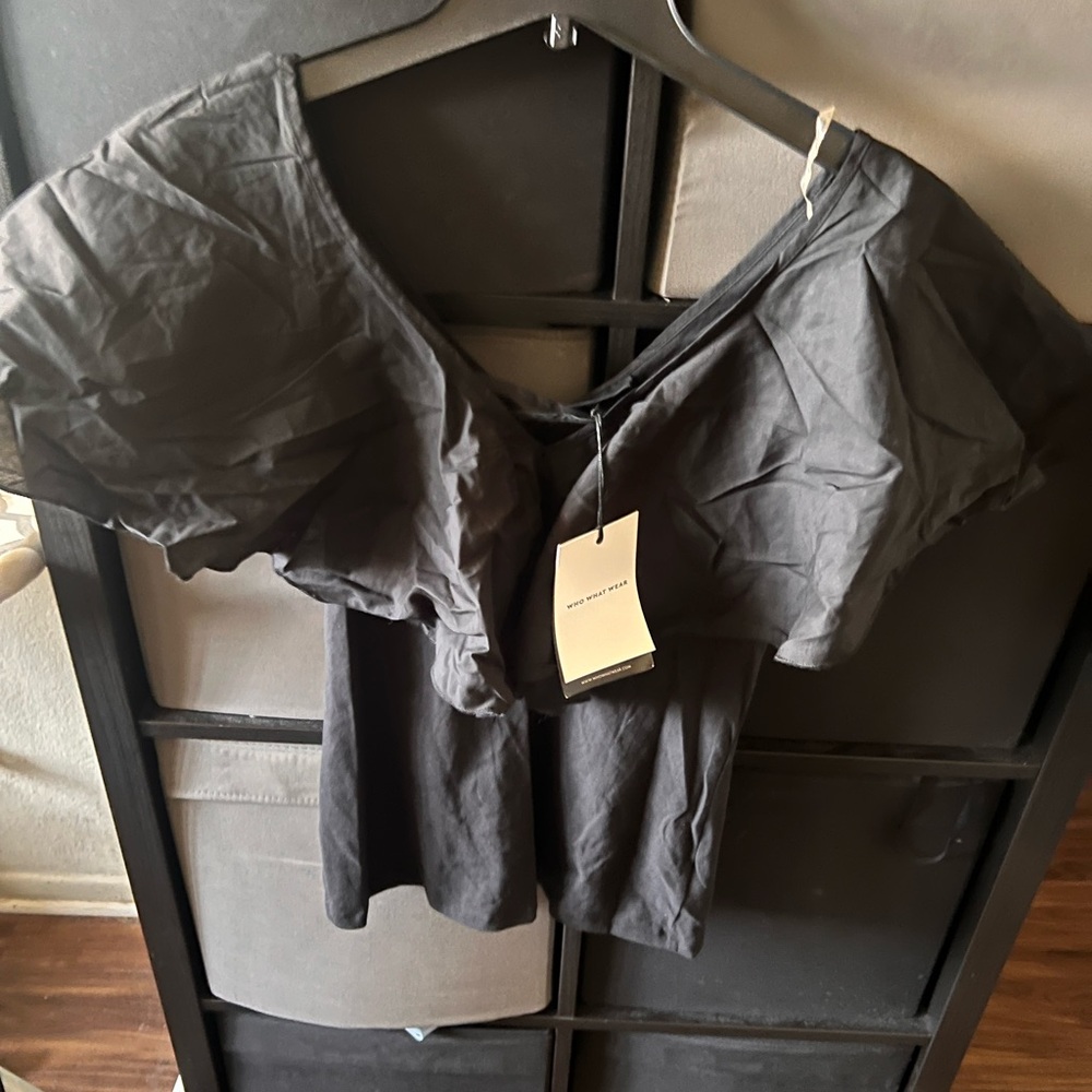 Black Ruffled Blouse